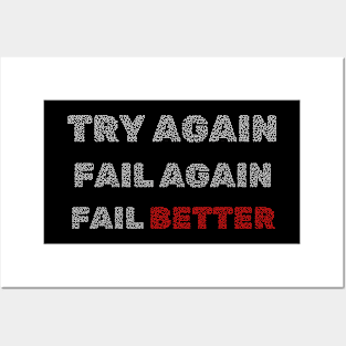 Try Again - Gym Motivational quote - Never give up Posters and Art